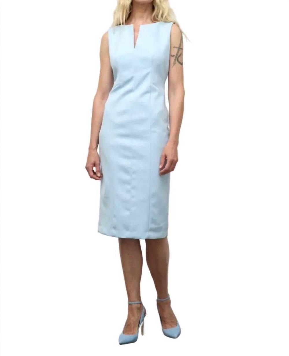 NEW IRIS SETLAKWE fitted power midi dress in sky blue